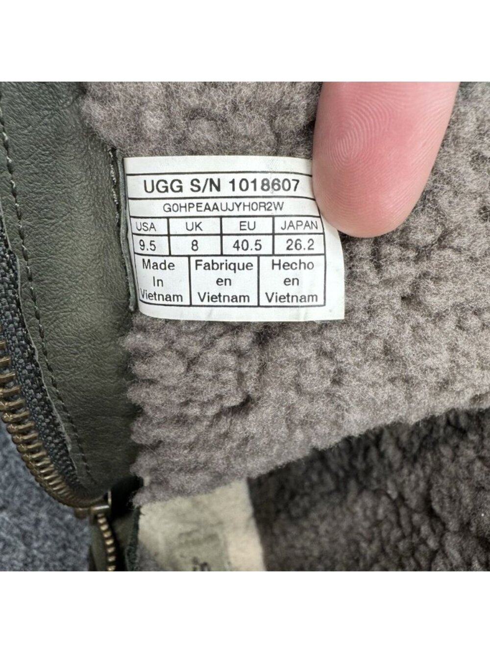 UGG Niels Suede Boots Womens 9.5 Green Moto Biker Water Resistant Fleece 1018607 - Picture 10 of 13
